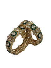 Beautiful Green Kundan Polki Kada Bangles For Women online